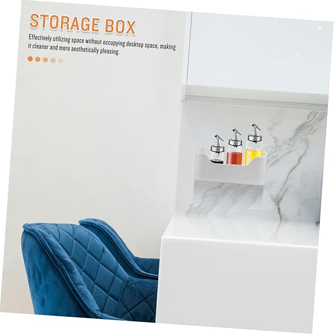 2pcs Adhesive Kitchen Shelves Wall-mounted Pantry Door Organizers Storage Box for Makeup Bathroom Wall Lid Holder