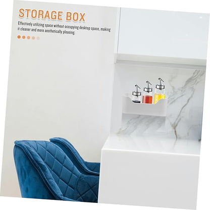2pcs Adhesive Kitchen Shelves Wall-mounted Pantry Door Organizers Storage Box for Makeup Bathroom Wall Lid Holder