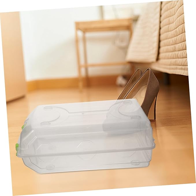 Shoe Storage Box 22x13x37cm Stackable Plastic Shoe Organizer Lid for Sneakers and Boots for Closet and Home Use