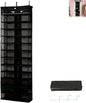 Hoodie Sweatshirt Storage Hack, Door Hanging Shoe Rack Organizer, 26-Pocket Clear Holder, Large 63" x 22" Foldable Behind The Door Organizer (Black 1PC)