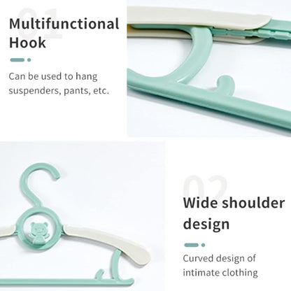 HGYZE Baby Nursery Closet Hangers, Ultra-Thin Non-Slip and Extendable Laundry Infant Pant Hanger for Newborn Clothes -20pcs Green Gifts- Adjustable Children Coat Hanger for Girl Boy Toddler Kids Child