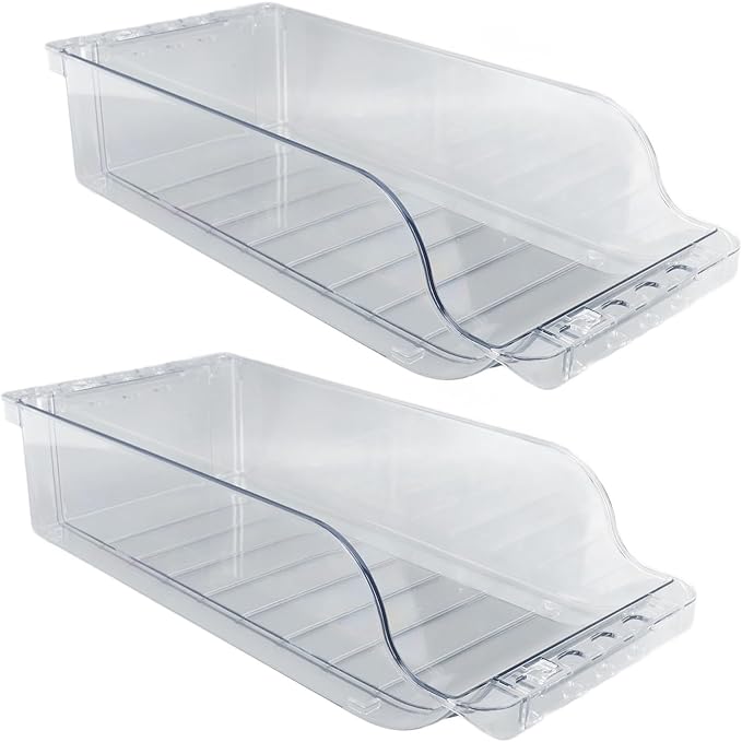 2PCS Soda Can Dispenser Drink Holder for Refrigerator, Soda Beverage Can Dispenser Organizer Storage Bin, Stretchable Large Capacity Canned Food Storage Container for Cabinet Kitchen Home