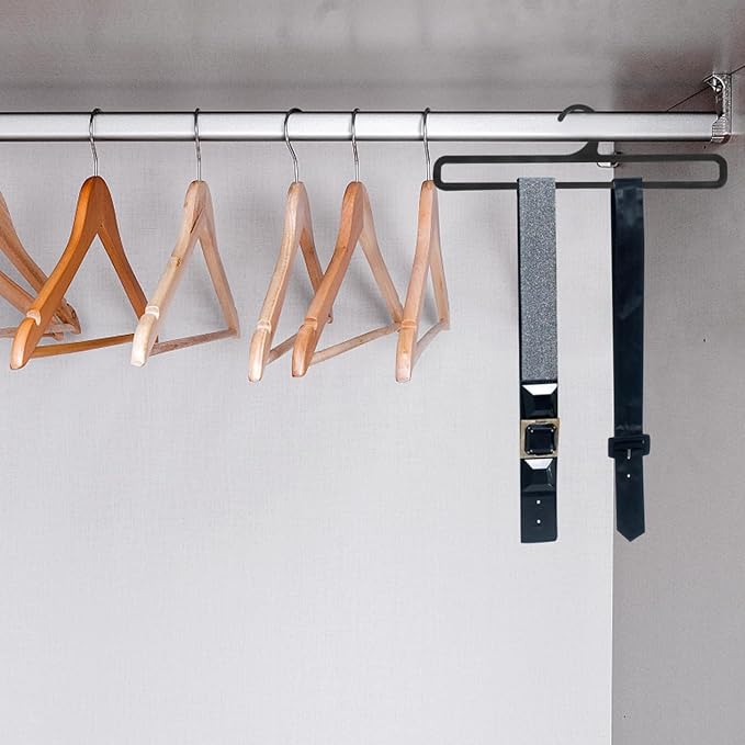 Healifty Multifunctional Scarf Hanger 20-Pack Plastic Organizer for Closet Storage Tie Belt Holder Lightweight Compact 11.02X3.14X0.19 Inch