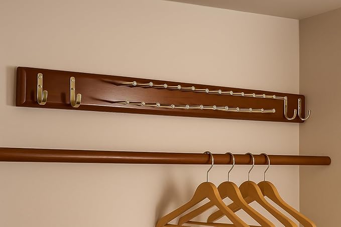 Proman Products HG16176 Tie and Belt Wood Hanger