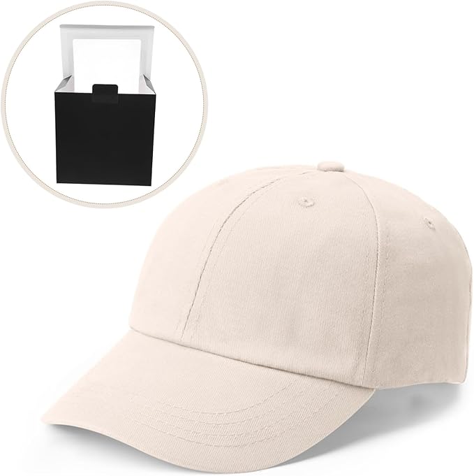2Pcs Foldable Hat Boxes with Clear Window Display Case for Baseball Cap Storage Travel Organizer 7.67X7.67X4.72In Lightweight Paperboard