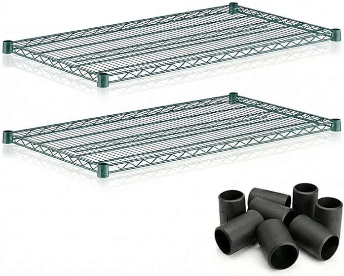 2 Pack Green Additional Wire Shelf for 24"x48" NSF Shelving Units, Replacement Shelves for Wire Rack