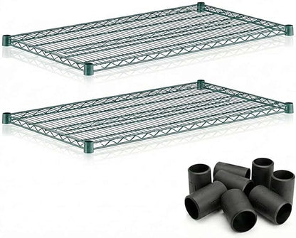 2 Pack Green Additional Wire Shelf for 24"x48" NSF Shelving Units, Replacement Shelves for Wire Rack