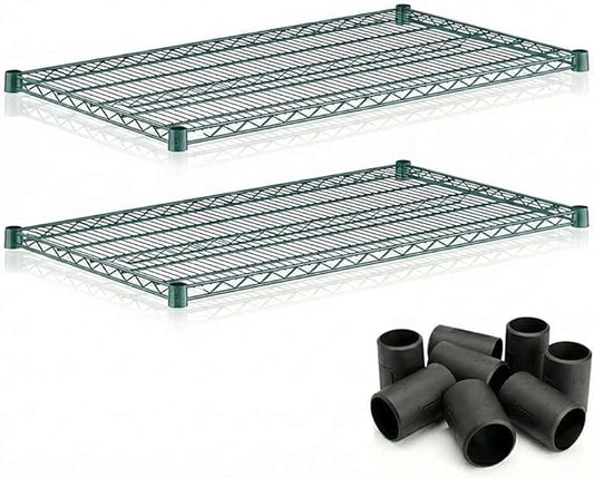 2 Pack Green Additional Wire Shelf for 24"x48" NSF Shelving Units, Replacement Shelves for Wire Rack