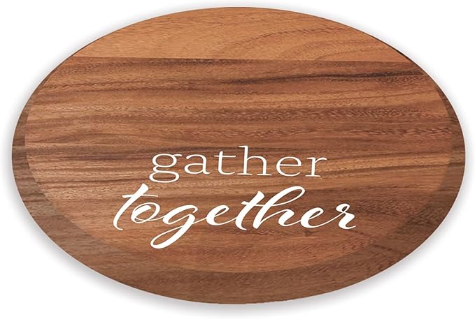 CounterArt Gather Together Round Natural Wood Lazy Susan Turntable 14" Diameter Condiment Caddy, Cheese Server, Cake Plate, Spice Organization