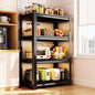 Kitchen Shelves Storage Heavy Duty 4-Tier Adjustable Shelving,Utility Metal Storage Shelf Rack Unit,Free Standing Organization for Kitchen, Pantry, Warehouse, Black(63" H*35.4" W*13.8" D)