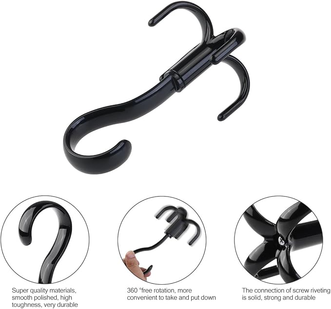 TINKSKY Belt Hanger Scarf Tie Rack Holder Hook for Closet Organizer 360 Degree Rotating (Black(A))