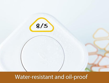 Removable Expiration Date Labels for Food Containers, Waterproof Food Storage Labels for Deli Containers, Best By Pantry Label, Freezer Refrigerator Label, Write On Kitchen Organization Label