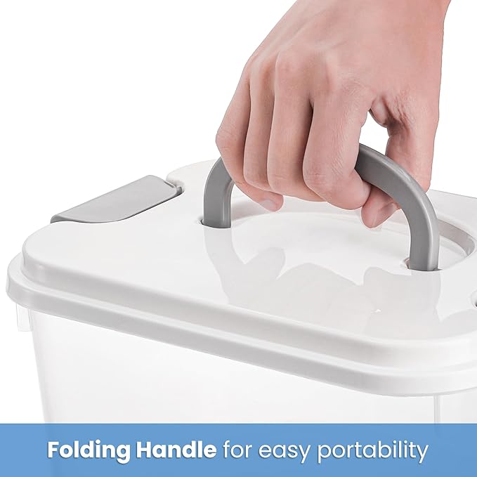 Elsjoy 8 Pack 5.5 Quart Plastic Storage Bins with Lid and Handle, Clear Latch Storage Box Stackable Organizing Bins, Lidded Storage Container for Home, Office