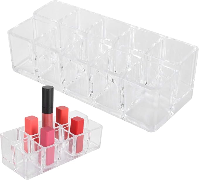 Lipstick Holder, 10 Slots Acrylic Lipstick Organizer, Lipstick Holder Case Display RackStand Cosmetic Makeup Organizer, Lipgloss Organizer, Makeup Holder Storage Display