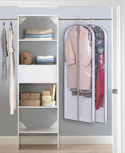 SLEEPING LAMB 60" Gusseted Garment Bags for Closet Storage Clear Dress Bag Hanging Clothes Storage for Long Gowns, Coats, Sweaters, 2 Packs