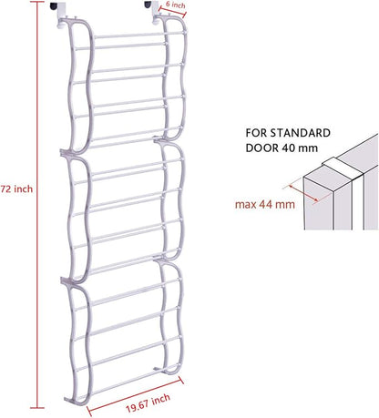 Fancy Buying Over The Door Shoe Rack Holder - 36 Pair Shoes Hanging Shelf Storage Shoe Organizer with Hooks