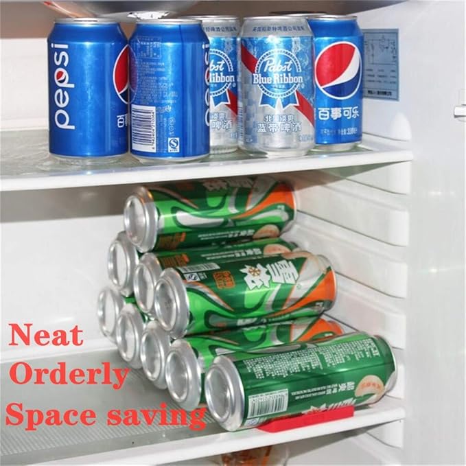 Drink Dispenser for Fridge - Water Bottle Organizer Soda Can Organizer for Refrigerator Space Saver Beverage Can Storage Holder Foldable Silicone Beer Can Stacker Fridge Mat 2 Pcs