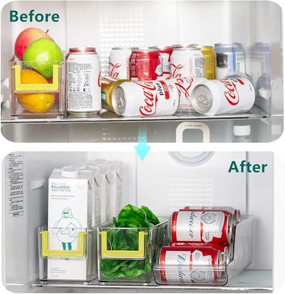 Xicennego 2 Pack Soda Can Organizer for Refrigerator, Beverage Can Dispenser for Fridge, Can Drink Holder Storage Bin - For Pantry,Kitchen,Countertop,Cabinet,Freezer - Hold Up To 9 Cans
