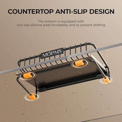 Self Draining Soap Dish, Carbon Steel Bar Soap Holder for Shower, Waterfall Design Soap Saver for Bathroom, Kicthen Sink and Countertop