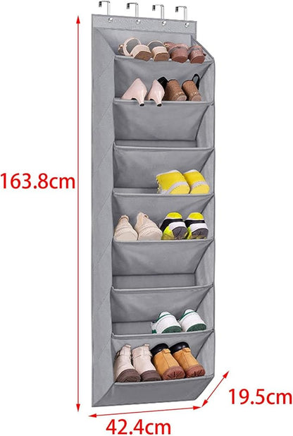 Yajuyi Hanging Shoe Rack Over the Door Shoe Organizer Hanging Storage Bag Shoe Holder Foldable Oxford Large Capacity Suitable for Dormitory Bedroom