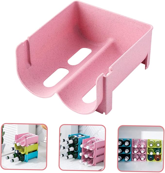 Homoyoyo 3pcs Household Beer Organizer Stackable Beer Holder Refrigerator Beverage Bottle Rack