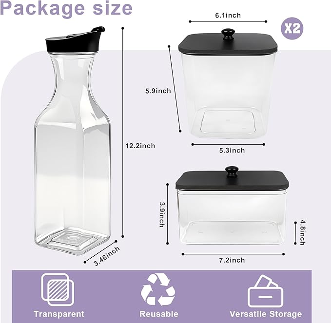 POLRAI Laundry Pod Containers and Dryer Sheet Holder and Laundry Detergent Dispenser Clear Laundry Room Organization and Storage with Wooden Lids Labels and spoon （2+1+1 Pack）