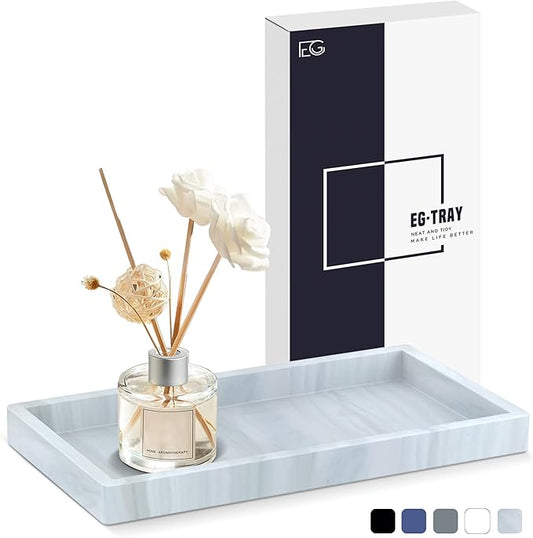 Bathroom Vanity Tray,Thick Original Silicone Soap Dispenser Tray,EGWON Shatterproof Toilet Tank Tray Vanity Tray for Dresser Tops,Bathroom for Perfume,Soap Bottle