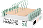 Wooden Pants Hangers with Clips 24 Pack, Heavy Duty Adjustable Clip Non Slip Skirt Hanger for Jeans, Trousers, Short, Clothes, Space Saving Closet Organizer (Green, 24 Pack)