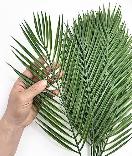 Artificial Tropical Palm Leaves Stems 12 Pcs, Fake Monstera Plants Areca Leaf Plants Faux Greenery Bushes Realistic Farmhouse Plant for Home Kitchen Garden Bathroom Decor Outdoor Indoor Decoration - Image 5