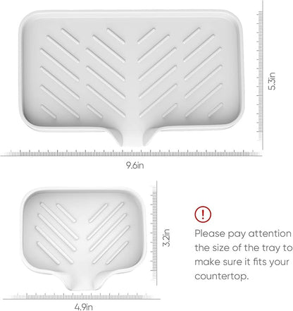 Kitchen Sink Tray,3 Pcs Silicone Sponge Holder for Kitchen Sink Organizer, Kitchen Soap Tray Self Draining Soap Dish for Bathroom