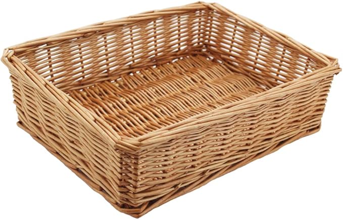 Kingwillow, Wicker Storage basket, Rectangular Storage Basket, Arts and Crafts. (Natural)