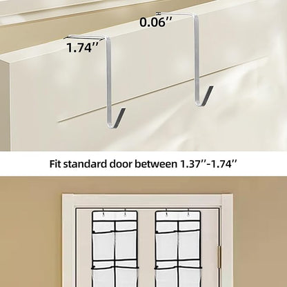 PVWSG Over The Door Shoe Organizer, 14 Large Mesh Pockets Hanging Shoe Rack for Closet Organizers and Storage, White, 2-pack (white)