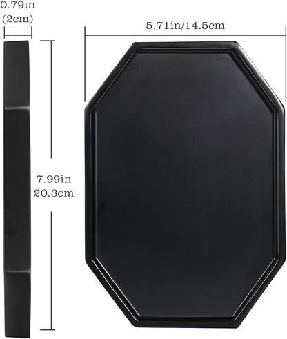 Emibele Vanity Tray - Resin Bathroom Jewelry Ring Dish, Small Octagon Perfume Tray for Dresser Countertop, Candle Decorative Tray, Toilet Tank Kitchen Sink, Marble Home Decor, Matte Black