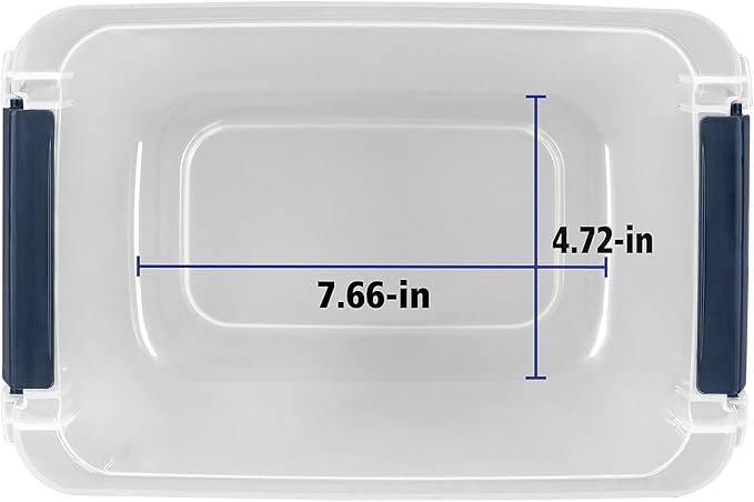 Hefty Home Logic 6.5 Qt. Latch Lid Storage Tote, Clear/White, 8/Pack (HLCOM7249010759)