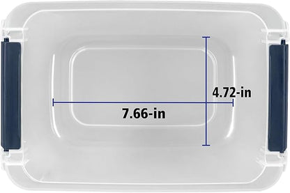 Hefty Home Logic 6.5 Qt. Latch Lid Storage Tote, Clear/White, 8/Pack (HLCOM7249010759)