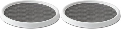 Copco Basics Non-Skid Pantry Cabinet Lazy Susan Turntable, 12-Inch, White/Gray, 1 Count (Pack of 2)