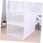 UKCOCO 6pcs Thickened Transparent Shoe Organizer Boxes for Entryway Stackable Sneaker Display Cases with PP Material Drawer Style Storage for High Heels Boots Slippers and Accessories