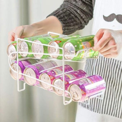 Beverage Can Dispenser, Soda Can Holder, Organizer for Refrigerator, Kitchen, Cabinet, Pantry, Fridge, Countertop, Freezer, 10-Can Capacity
