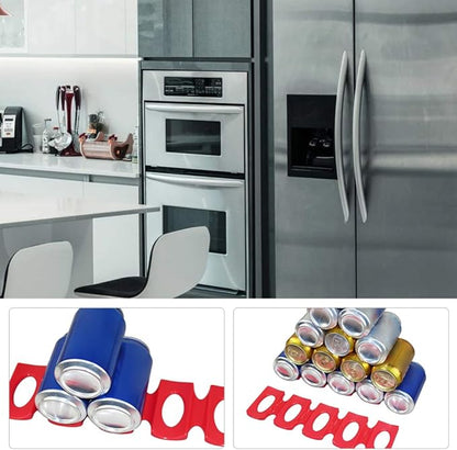 DECHOUS 3pcs Silicone Can Rack Mat Flexible Beverage Holder for Refrigerator Dining Table and Pantry Storage Lightweight Easy to Clean Foldable Design Random Color
