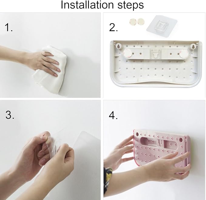 4 Pack Hanging Plastic Shoe Rack Wall Mount Creative Folding Organizer Camper Shoes Storage Shelf Adhesive Shoe Holder For Door