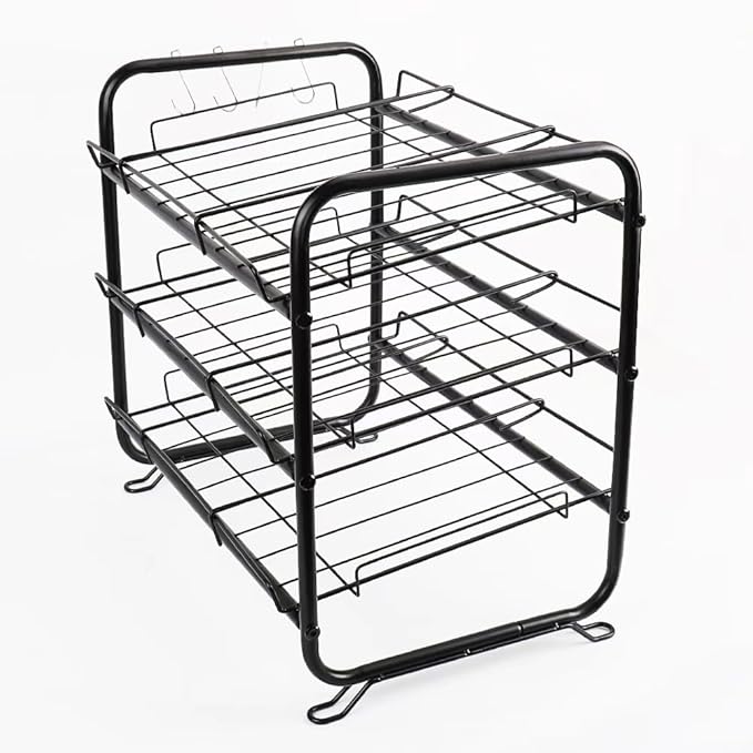 1pcs 3 Tier Can Rack Organizer, Cabinet Can Dispenser Storage Shelf - Heavy Duty Metal Wire Stackable Shelves for Pantry, Cabinet, Refrigerator Organization