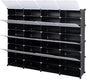 Karl home 12-Tier Portable Shoe Rack Organizer 64 Pair Tower Shelf Storage Cabinet Stand Expandable, 12 Storage Cabinet for Heels, Boots, Slippers, Black