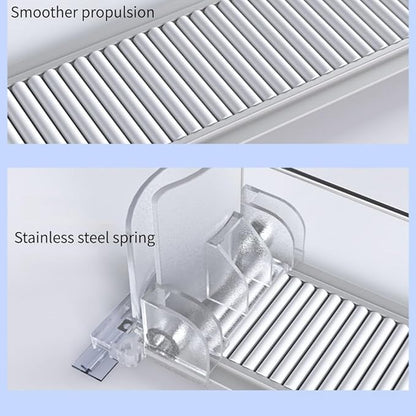 Automatic Fridge Drink Organizer, Soda Can Dispenser for Refrigerator, Spring-Loaded Beverage Holder Rack (6 Row)