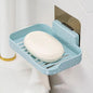 Soap Holder Dish Shower, Bar Soap Holder with Drainage, Self Draining Soap Holder, Wall Mounted Soap Box Tray Container for Bathroom, Bathtub Kitchen Sink (1PC Blue)