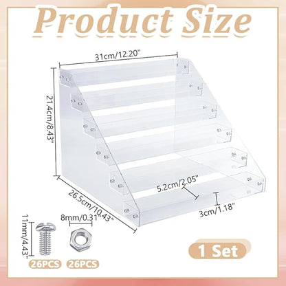 Acrylic CD Holder 6 Layers Storage Organizer CD Cases Nail Polishes Storage Holder Stand Cosmetic Organizer Rack Acrylic Makeup Display Shelf Clear Cosmetic Display Shelf for DVD Case