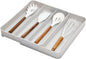 iDesign Eco Recycled Plastic Expandable Drawer Organizer Utensil Tray, Gray