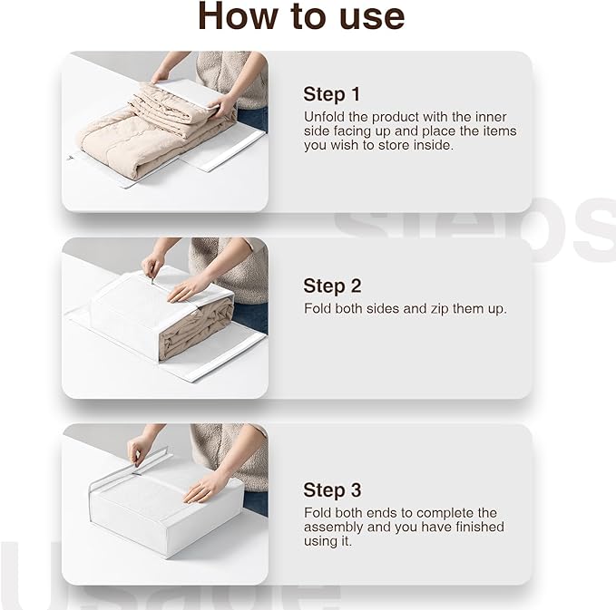 DIMJ Bed Sheet Organizers and Storage 6 Pack - Foldable Sheet Holder for Linen Bedding Storage Box for organization, Sheets Set Holder for Blanke, Towel (King & Queen Size), White