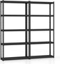 Goplus 5-Tier Metal Shelving Unit, 2 Pack Heavy Duty Wire Storage Rack with Anti-Slip Foot Pads, Height Adjustable Shelves for Warehouse, Kitchen, Living Room, Garage, 12" D x 35.5" W x 72" H