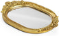 GUOER Vintage Antique Decorative Bathroom Vanity Tray Decor Mirror Tray for Dessert Table Coffee Table Vanity Home Decor Serving Tray with Handle Gold
