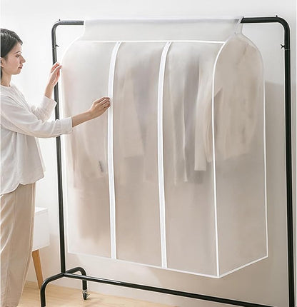 Garment Clothes Cover Storage Bag, 35" Hanging Garment Bags for Closet Storage Large Clear Window Hanging Clothes Storage Garment Rack Cover Coat Protector for Suit Coats Closet Storage